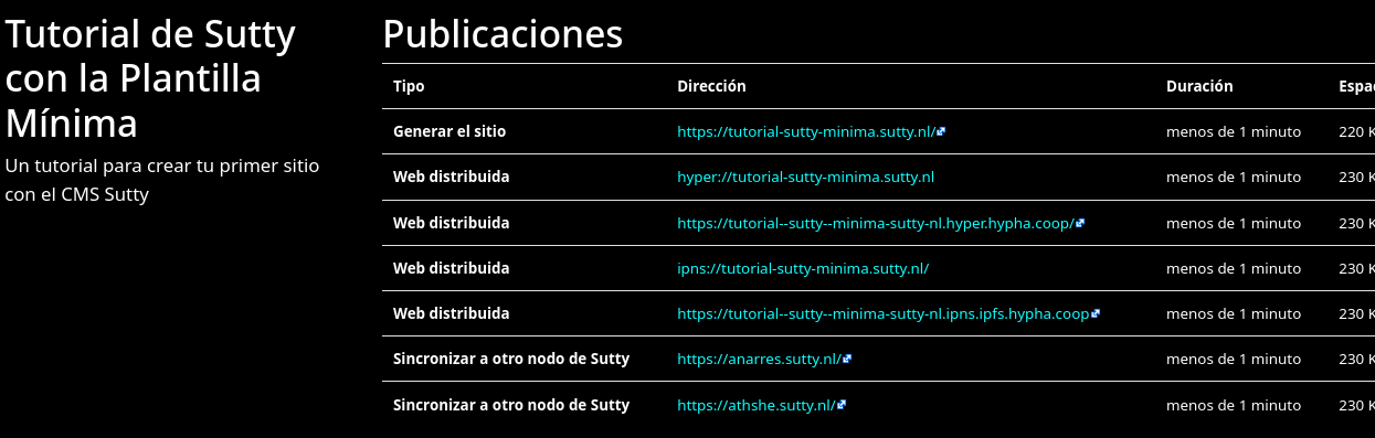 [Lista de links para el sitio como https://tutorial.sutty.nl e ipns://tutorial.sutty.nl]